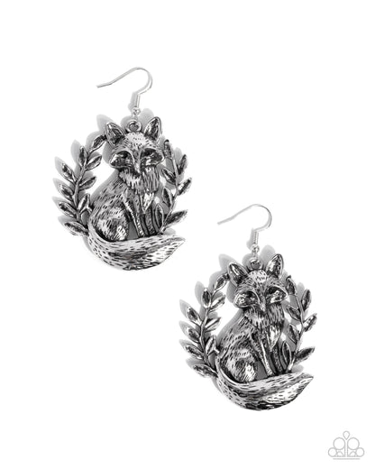 Foxy Fashion - silver - Paparazzi earrings
