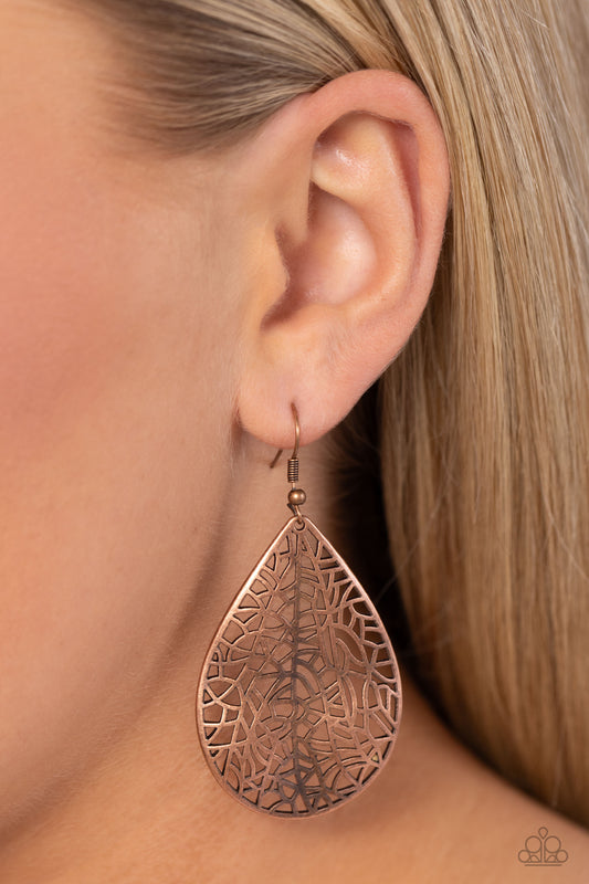 Fractured Fairytale - copper - Paparazzi earrings
