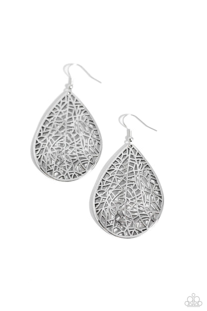 Fractured Fairytale - silver - Paparazzi earrings