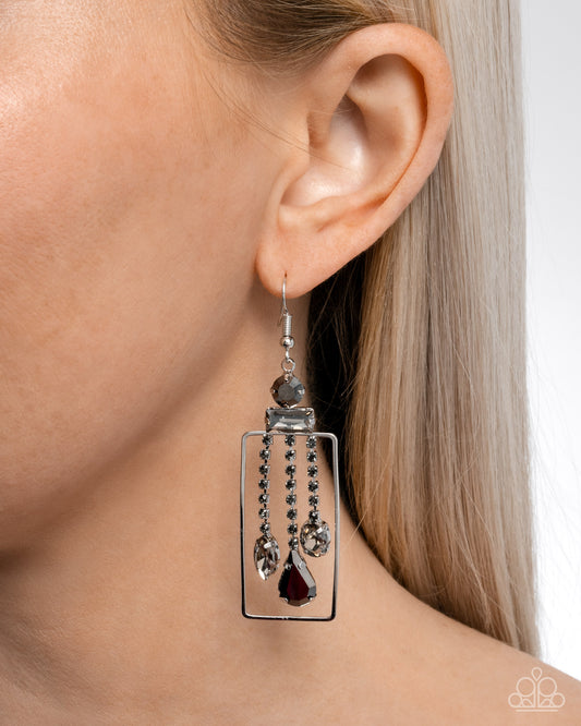 Framed Feature - silver - Paparazzi earrings