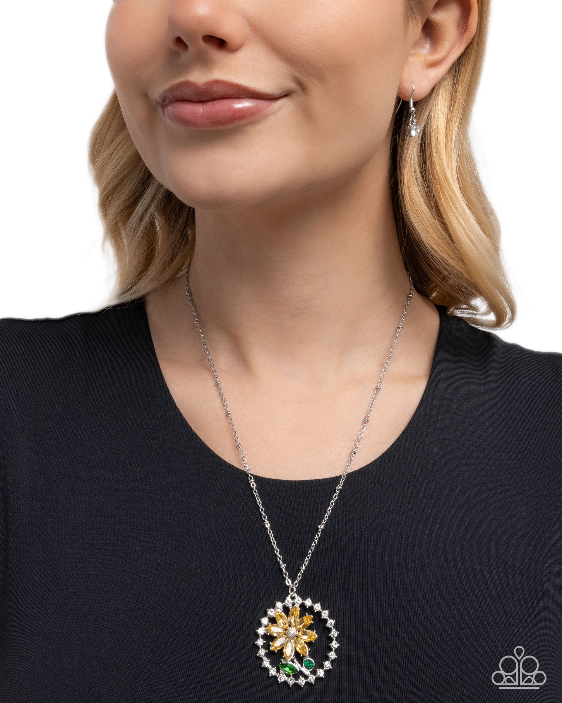 Framing Florals - yellow - Paparazzi necklace