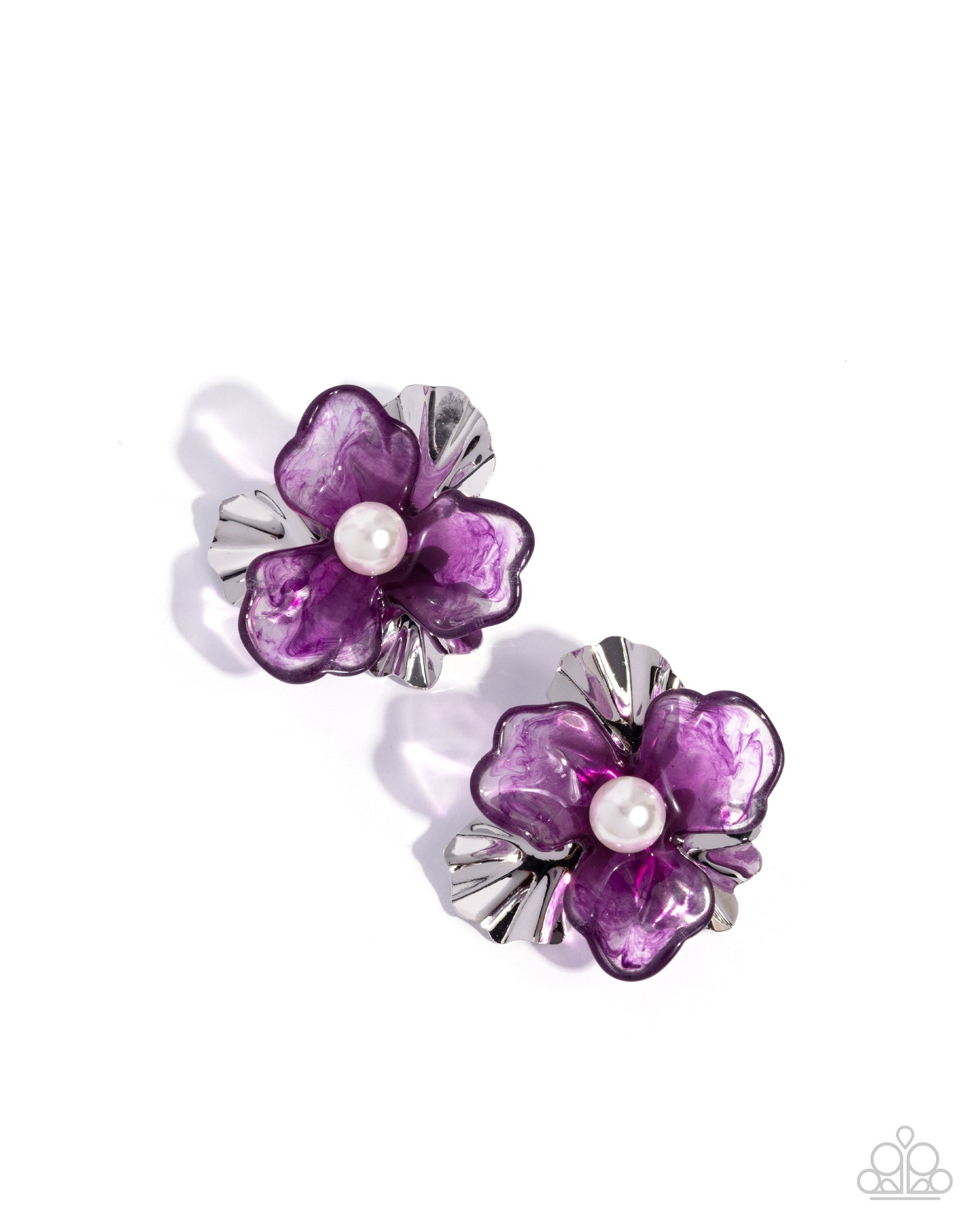 Frank Flowers - purple - Paparazzi earrings