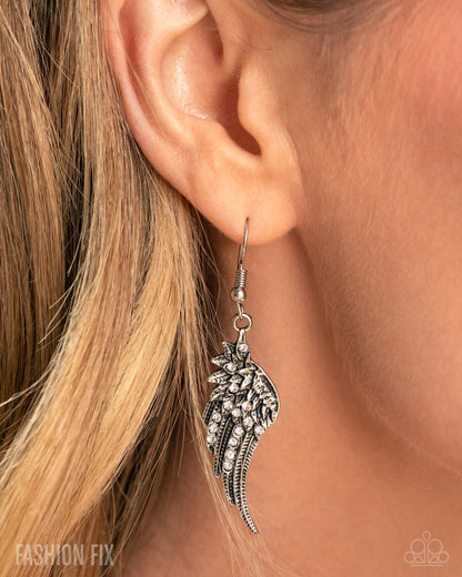 Free-Spirited Fable - white - Paparazzi earrings