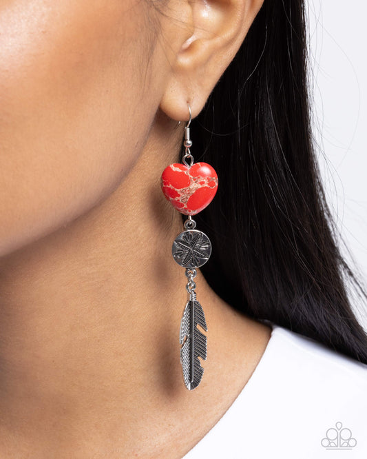 Free-Spirited Fame - red - Paparazzi earrings