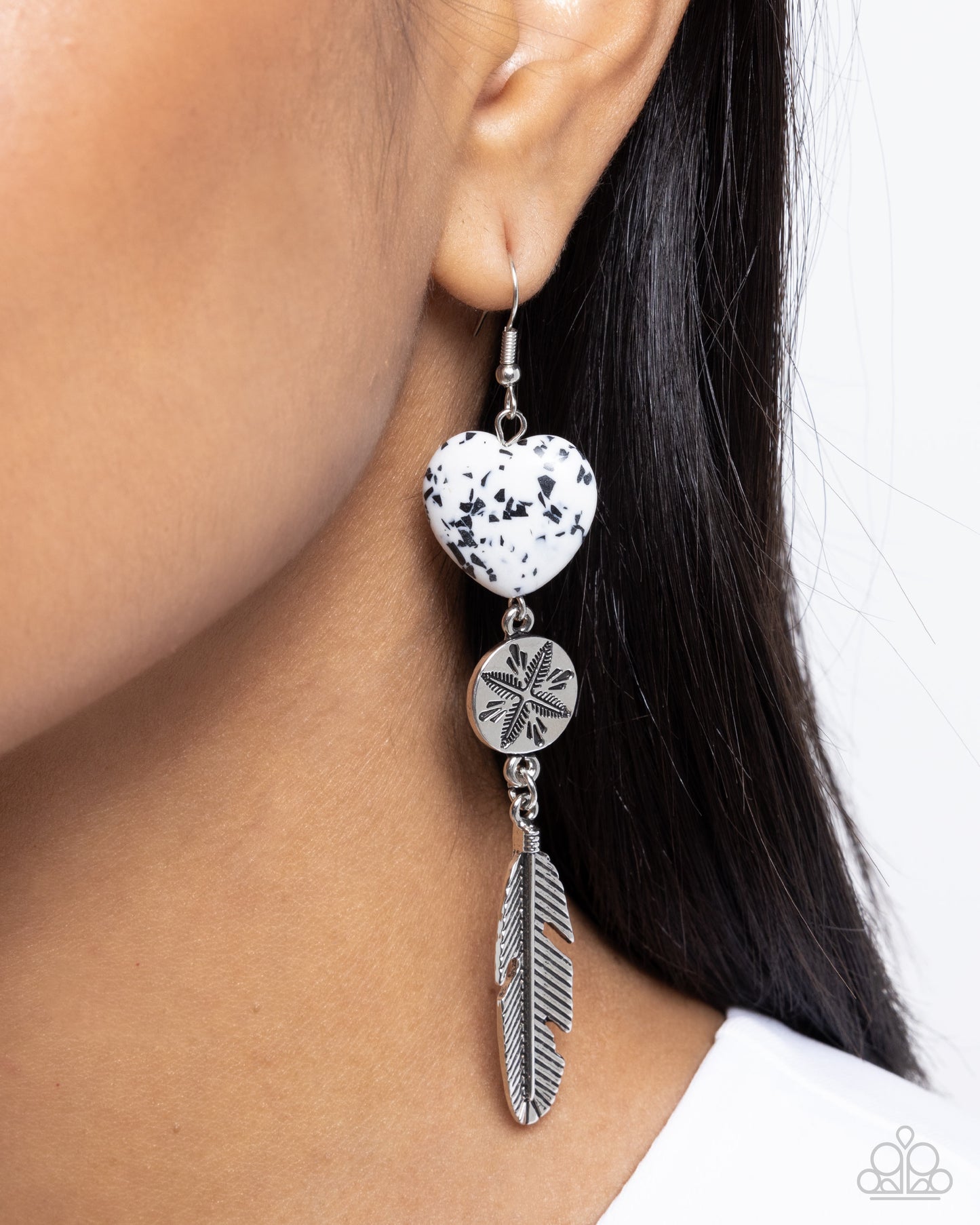 Free-Spirited Fame - white - Paparazzi earrings