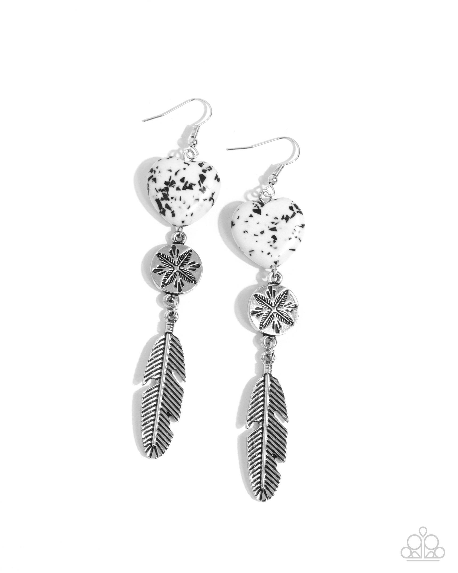 Free-Spirited Fame - white - Paparazzi earrings