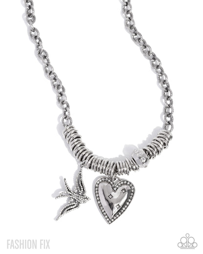 Free-Spirited Freeway - white - Paparazzi necklace