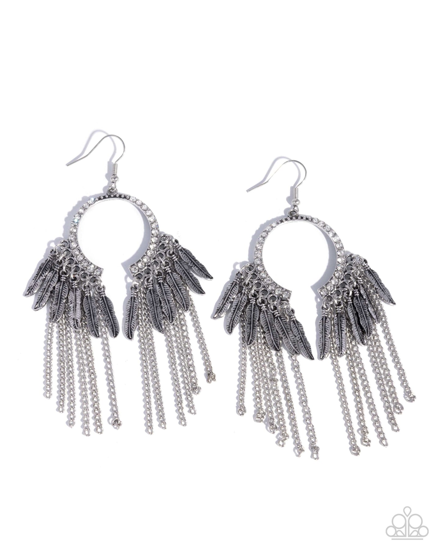 Free-Spirited Fringe - silver - Paparazzi earrings