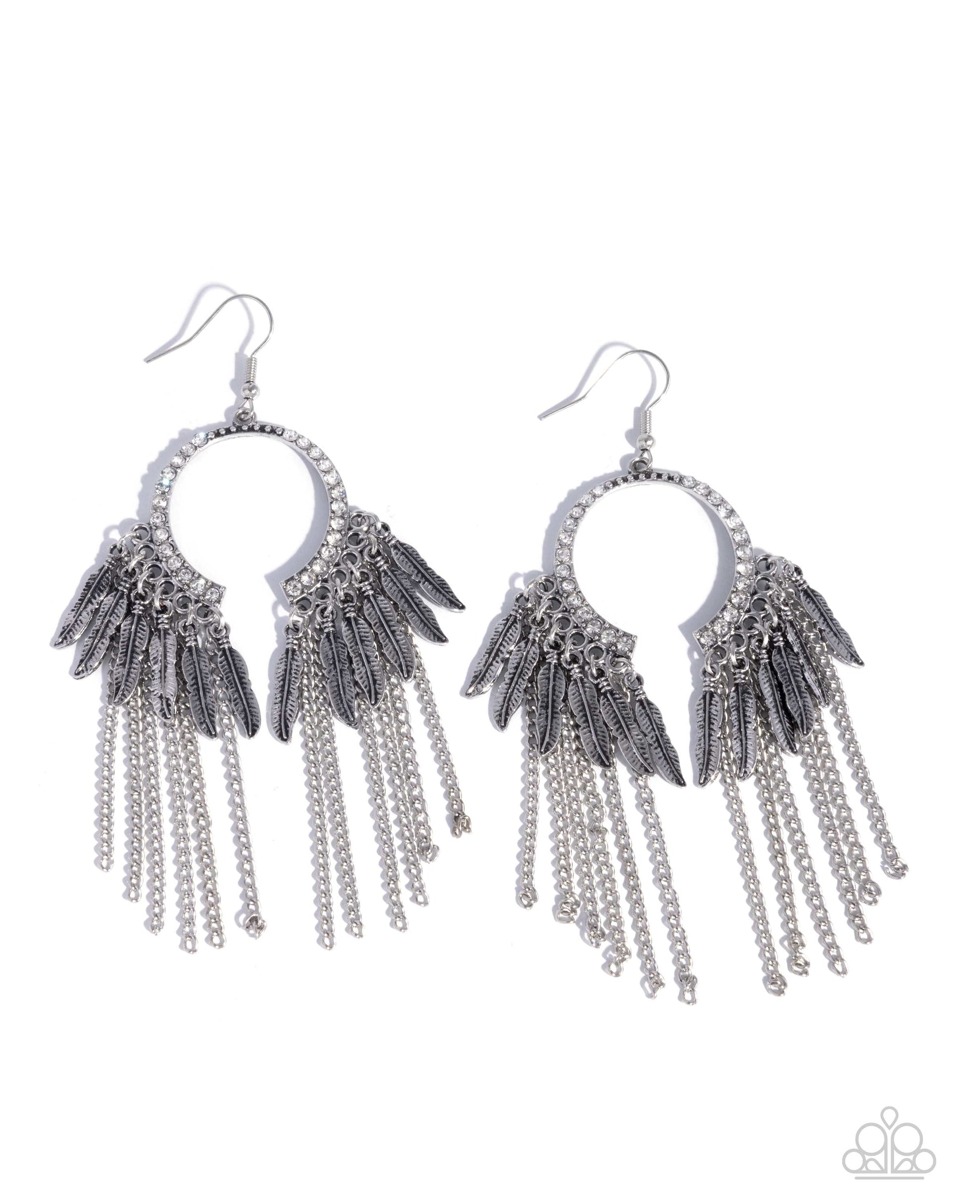 Free-Spirited Fringe - silver - Paparazzi earrings