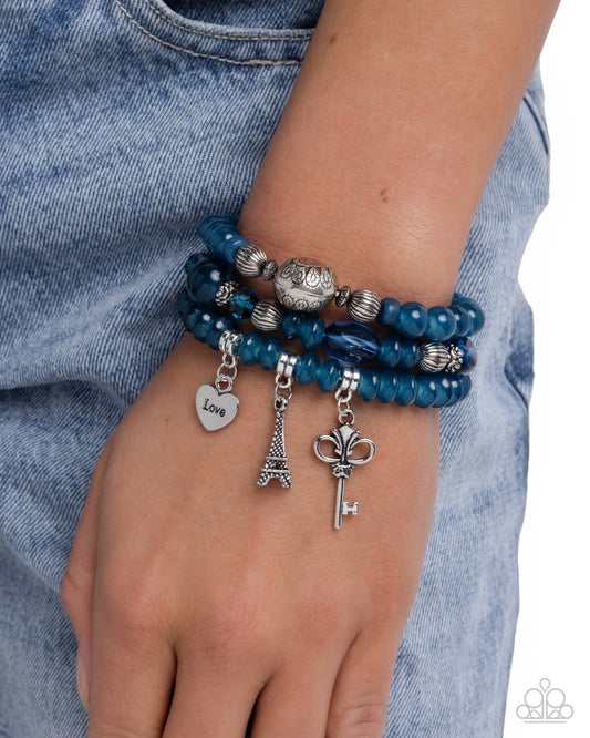 French Chic - blue - Paparazzi bracelet