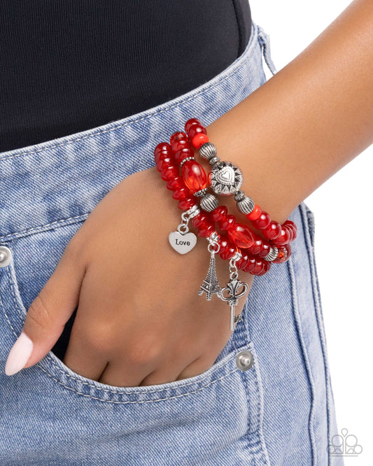 French Chic - red - Paparazzi bracelet