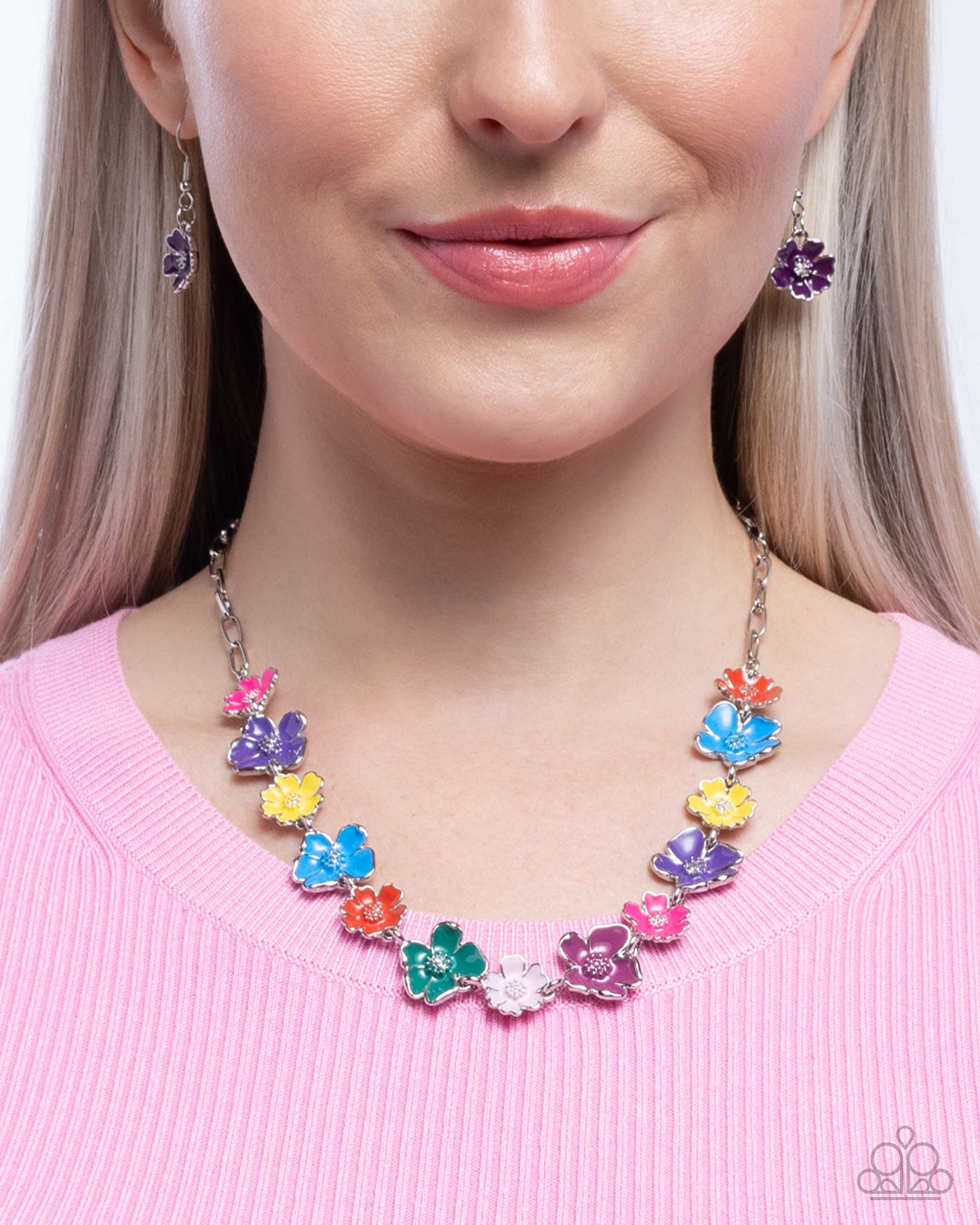 French Florals - purple - Paparazzi necklace