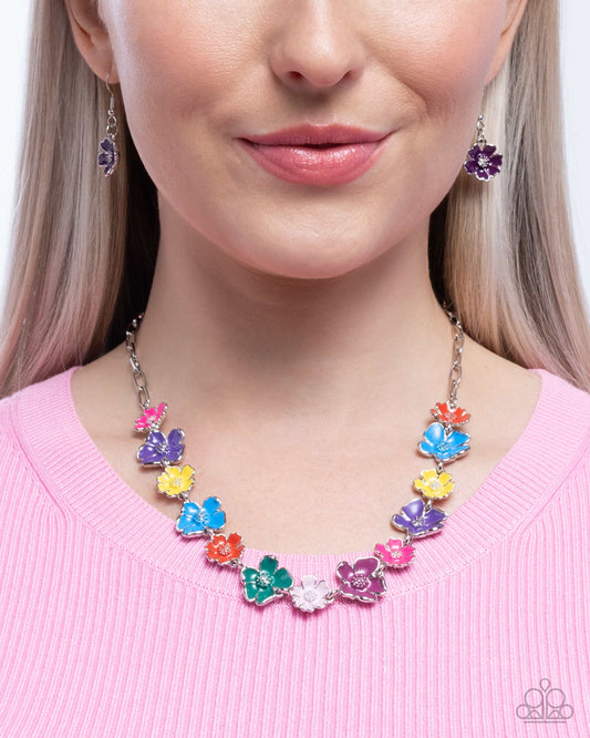 French Florals - purple - Paparazzi necklace