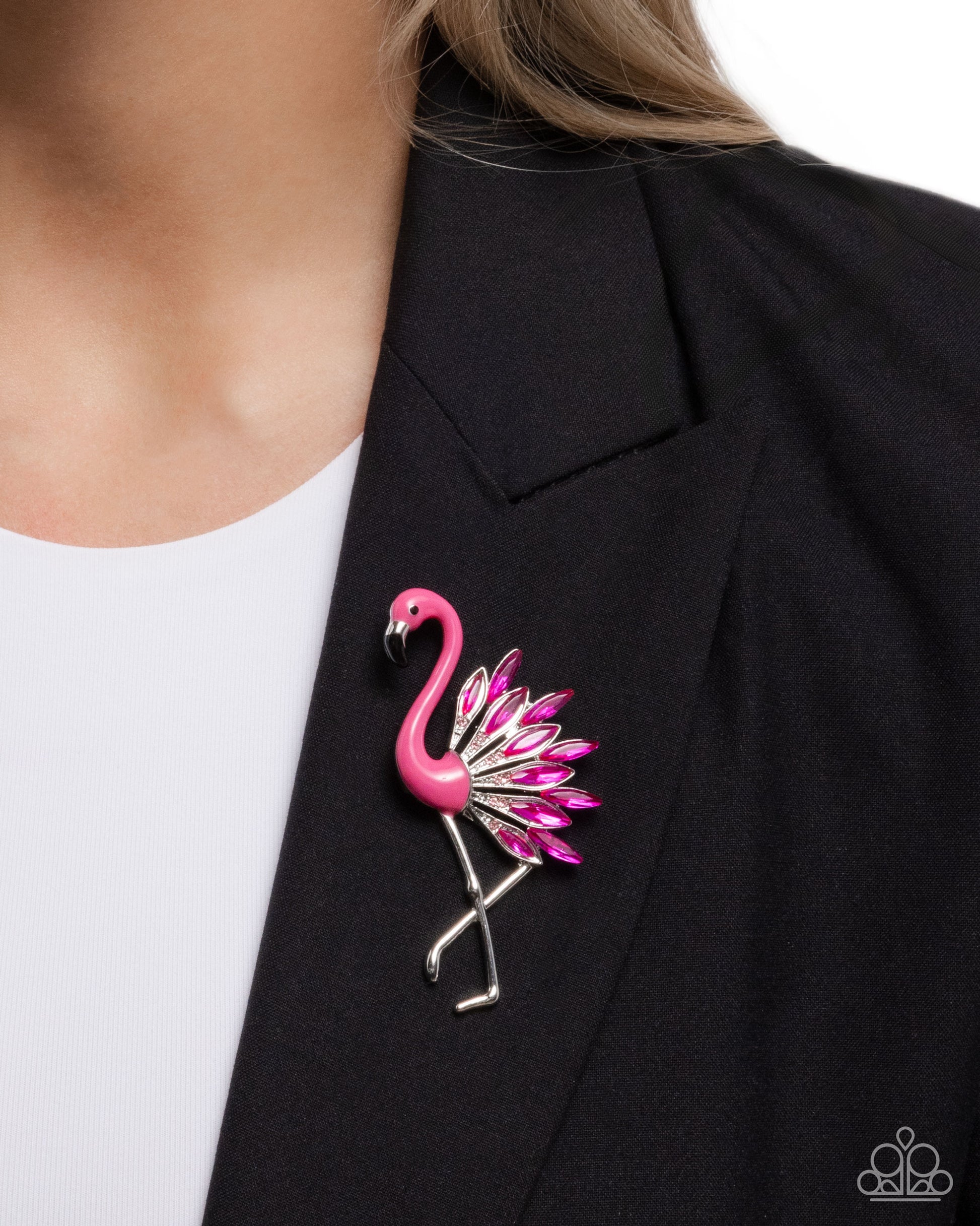 Frenetic Flamingo - pink - Paparazzi brooch