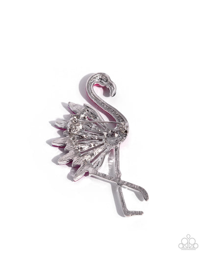 Frenetic Flamingo - pink - Paparazzi brooch