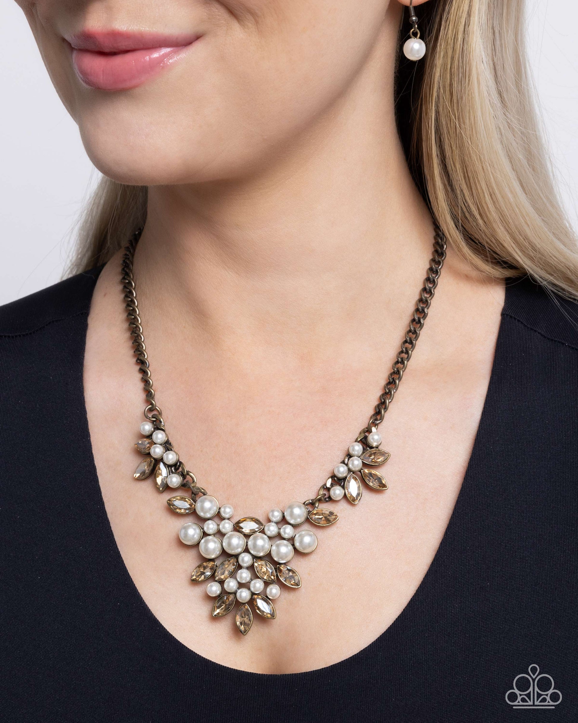 Fresh Facets - brass - Paparazzi necklace