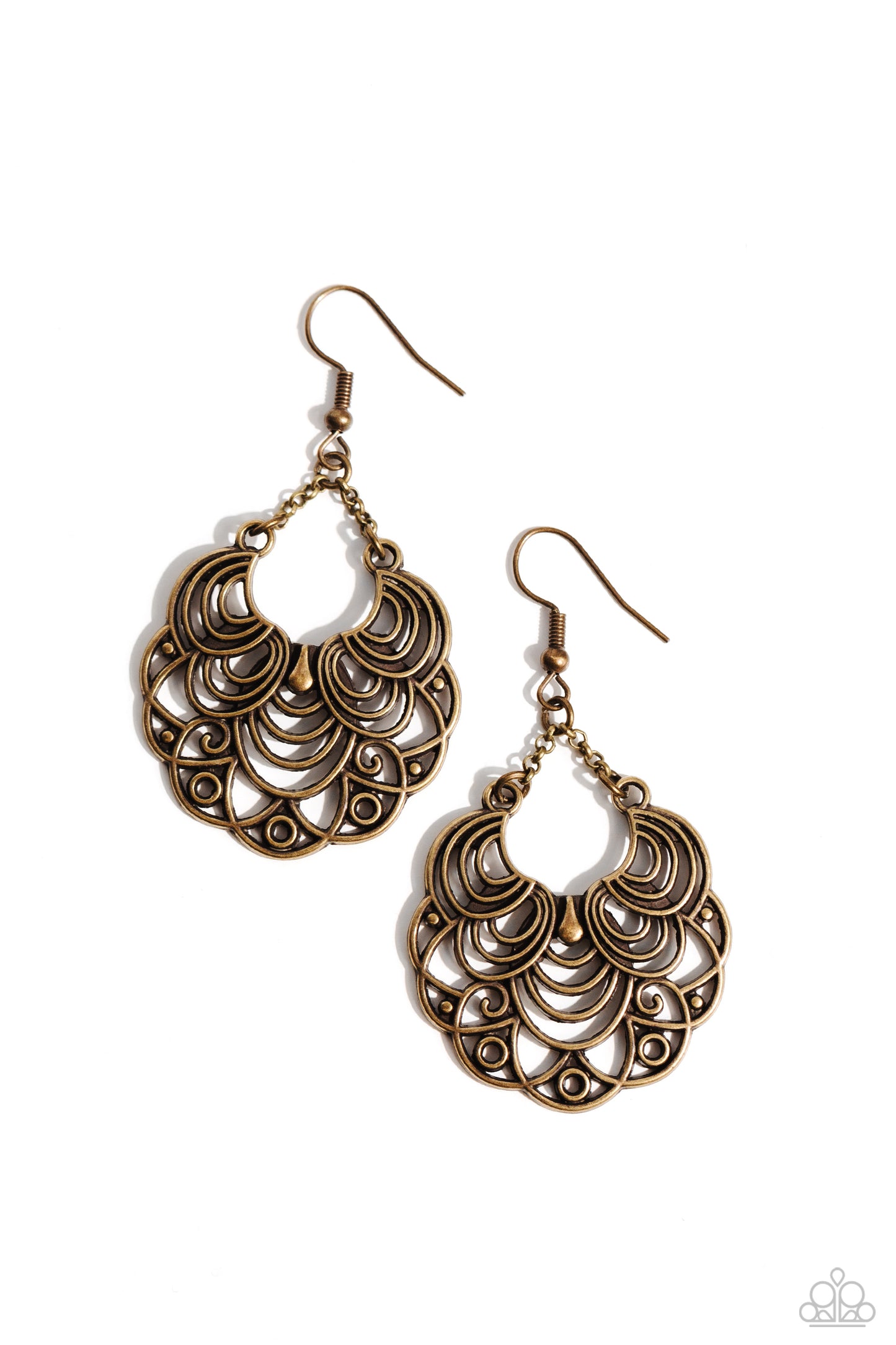 Frilly Finesse - brass - Paparazzi earrings
