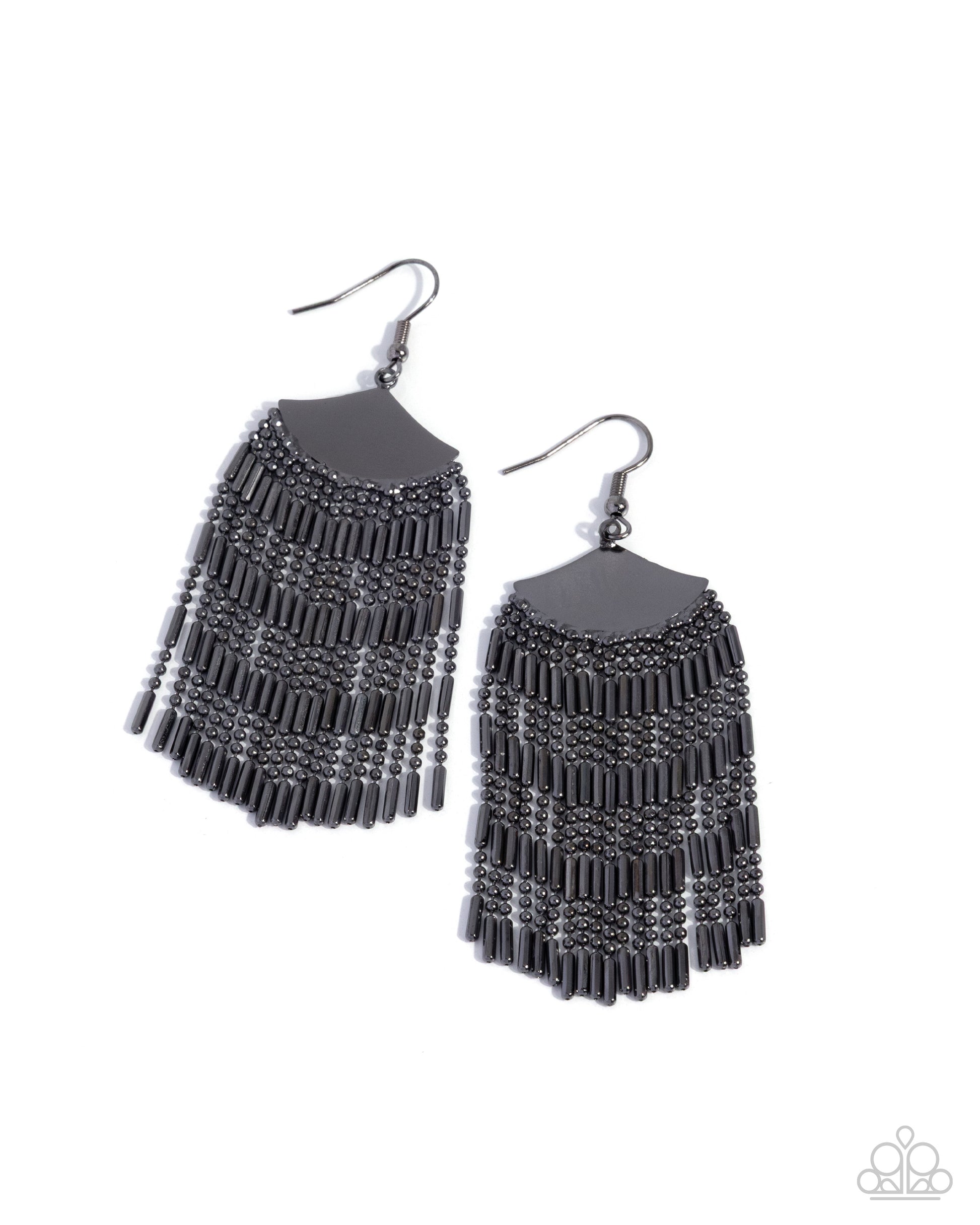 Fringe Foundation - black - Paparazzi earrings