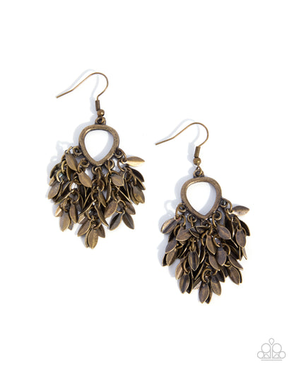 Fringe Freestyle - brass - Paparazzi earrings
