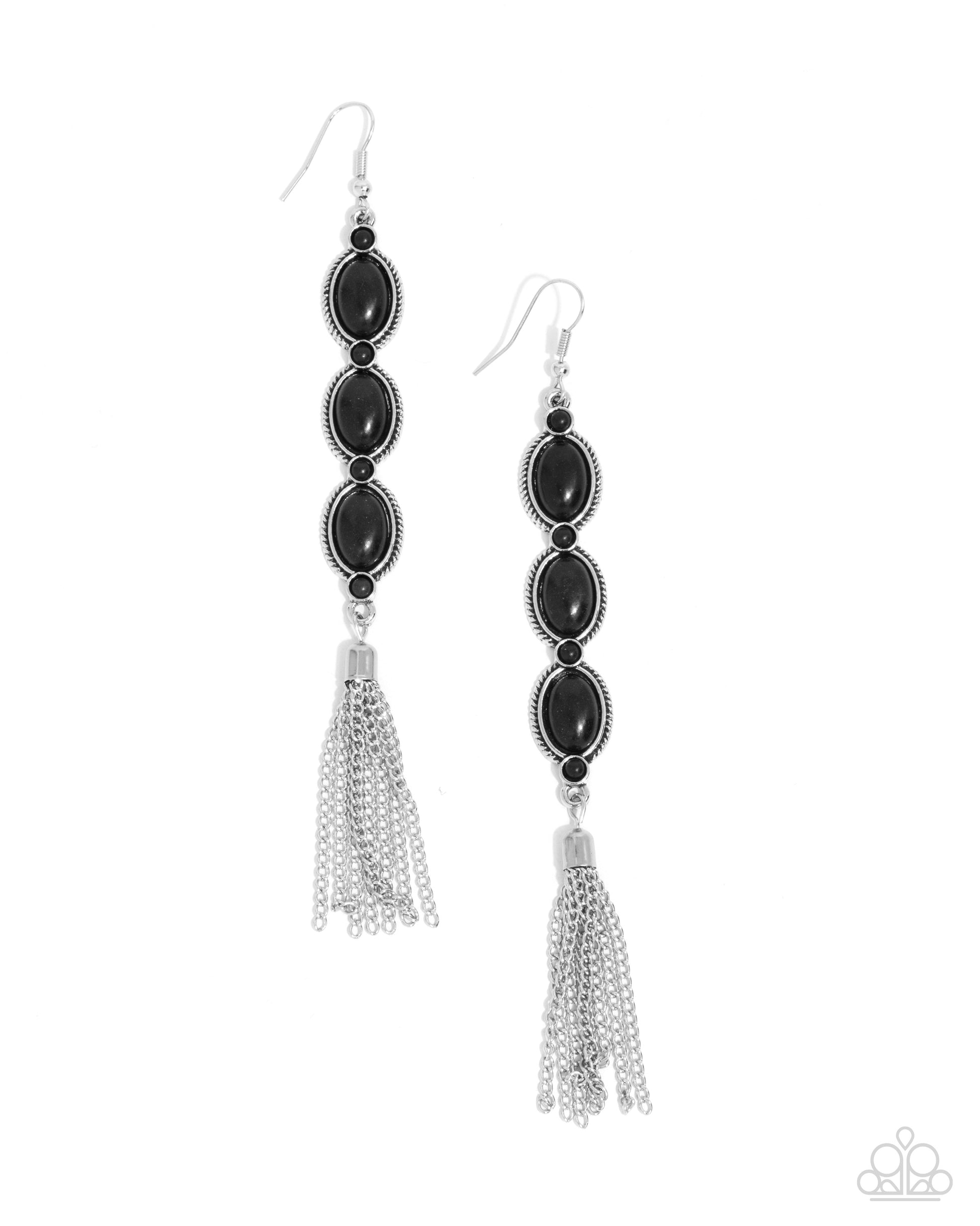 Fringe Fuel - black - Paparazzi earrings