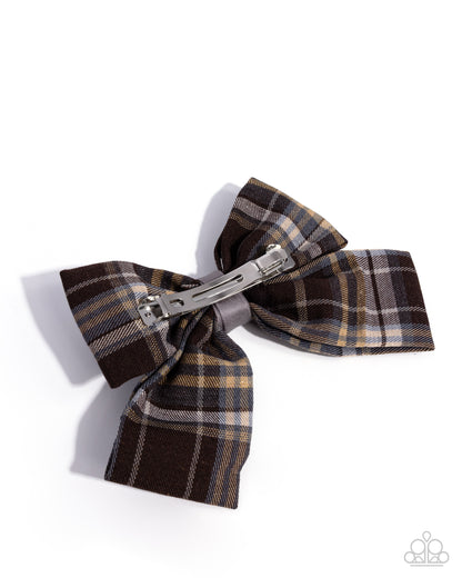 Front BOW Seat - brown - Paparazzi hair clip