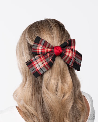 Front BOW Seat - red - Paparazzi hair clip