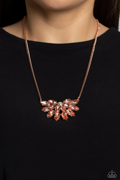 Frosted Florescence - copper - Paparazzi necklace