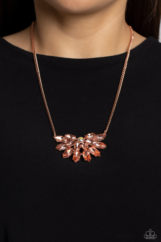 Frosted Florescence - copper - Paparazzi necklace