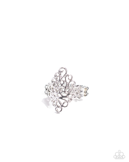 Full-Fledged Filigree - silver - Paparazzi ring