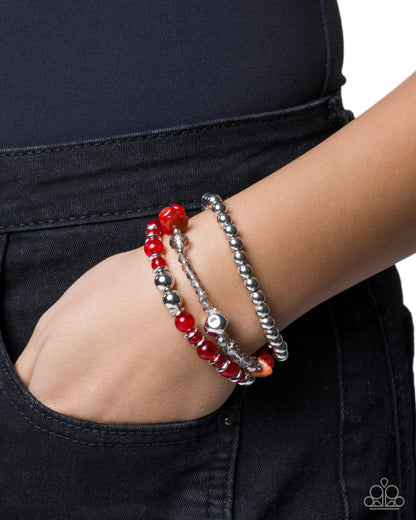 Funky Fusion - red - Paparazzi bracelet