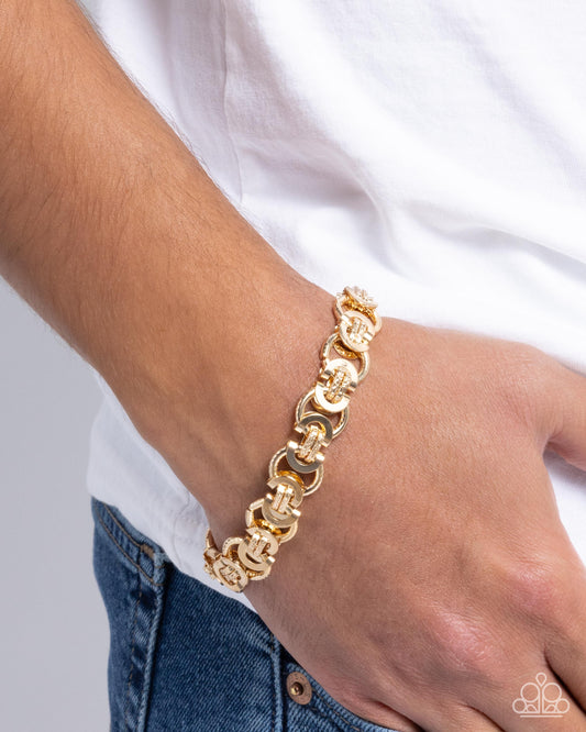 Fusion Feature - gold - Paparazzi MENS bracelet