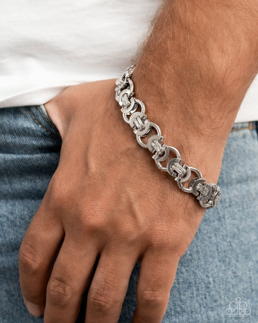 Fusion Feature - silver - Paparazzi MENS bracelet