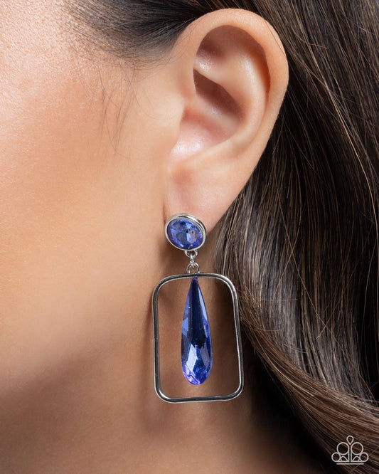 Future Framing - blue - Paparazzi earrings
