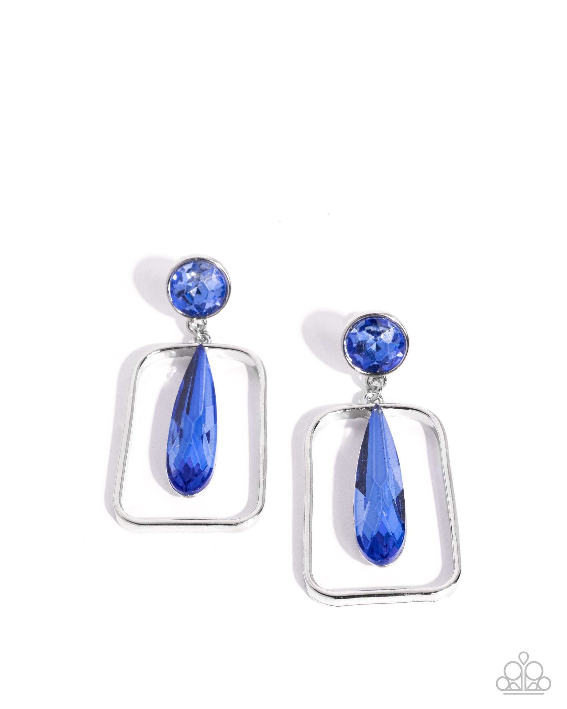 Future Framing - blue - Paparazzi earrings