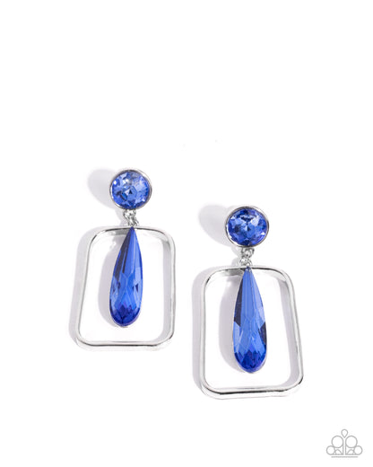 Future Framing - blue - Paparazzi earrings