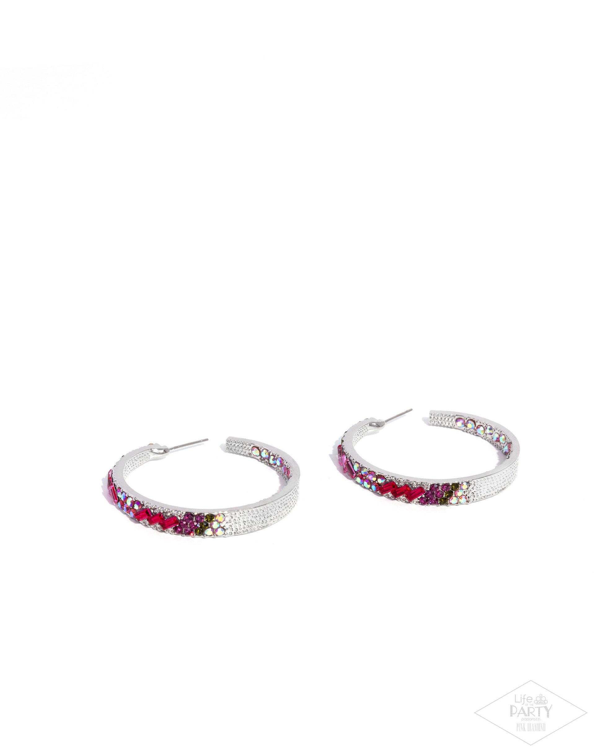 GLITZY By Association - multi (pink and green) - Paparazzi earrings