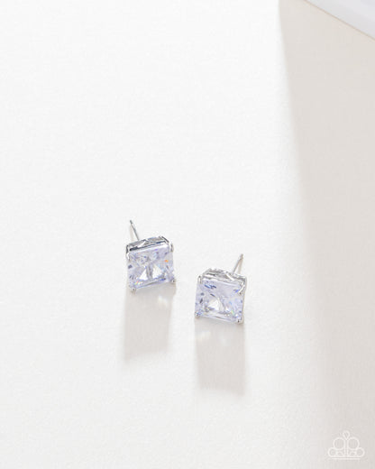 GLOW Time - white - Paparazzi earrings