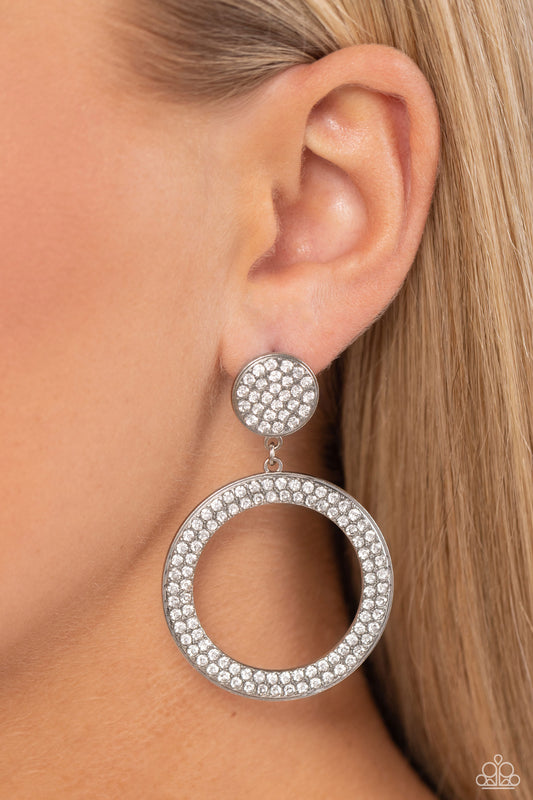 GLOW You Away - white - Paparazzi earrings
