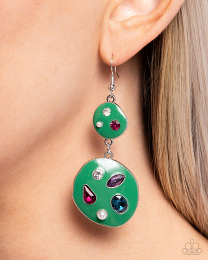 Gallery Genius - green - Paparazzi earrings