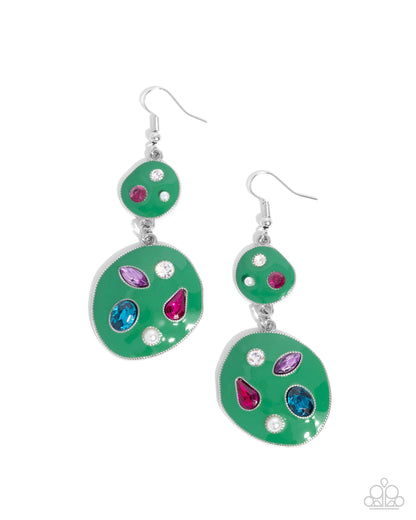 Gallery Genius - green - Paparazzi earrings