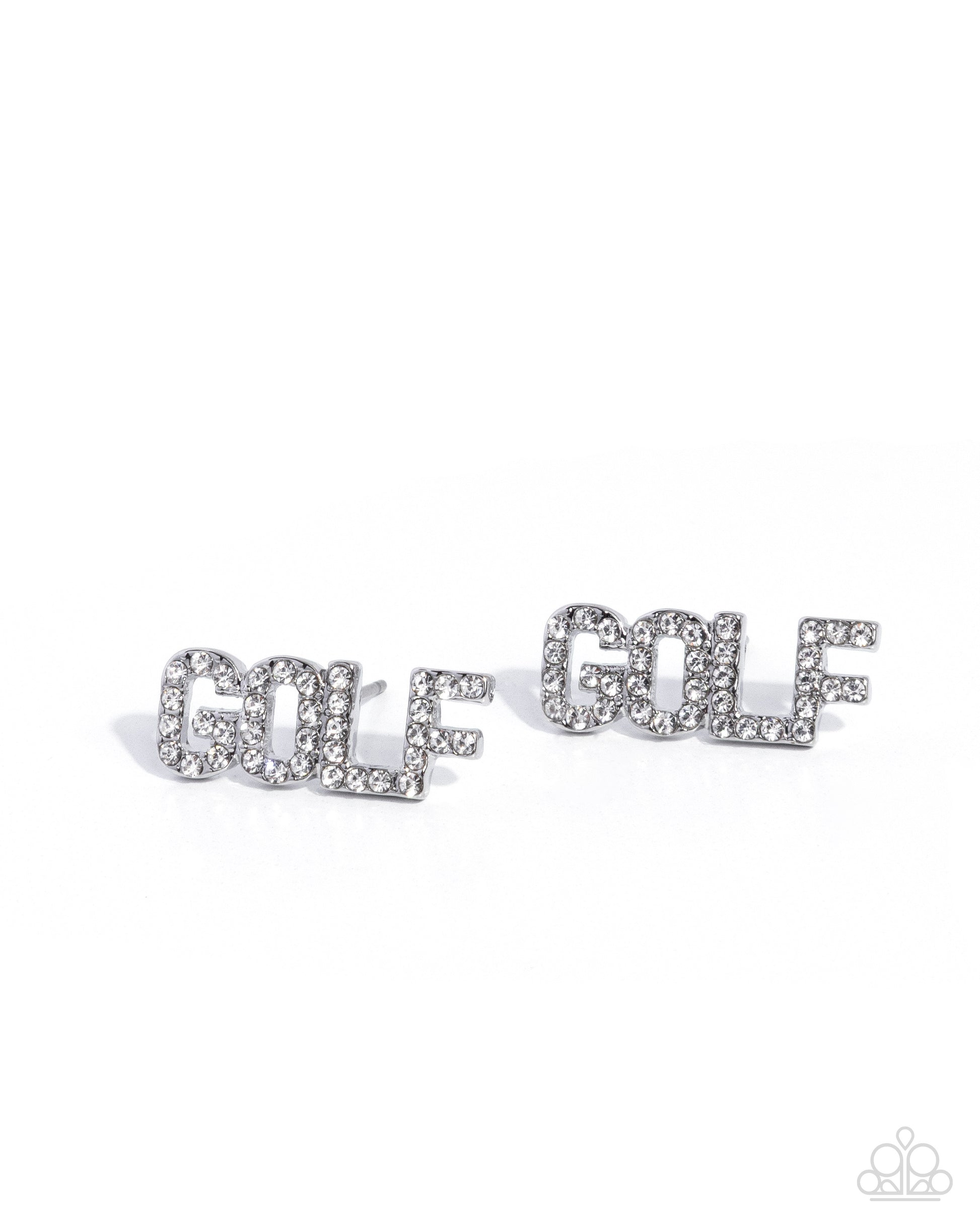 Game of Golf - white - Paparazzi earrings