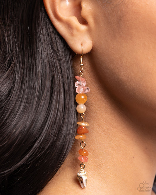 Game of STONES - orange - Paparazzi earrings