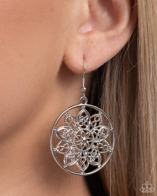 Garden Allure - silver - Paparazzi earrings