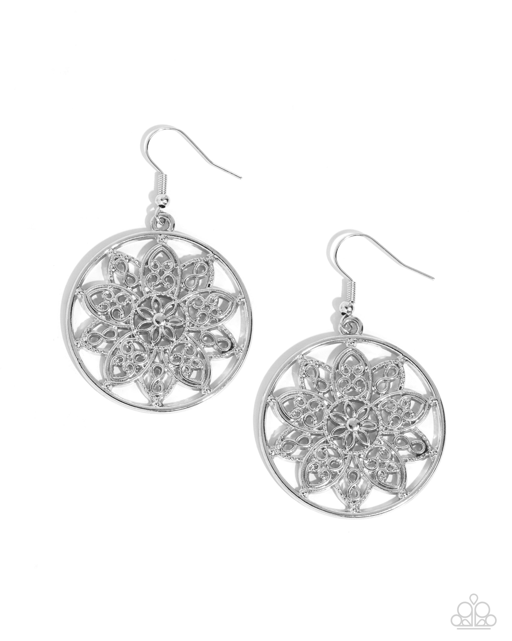 Garden Allure - silver - Paparazzi earrings