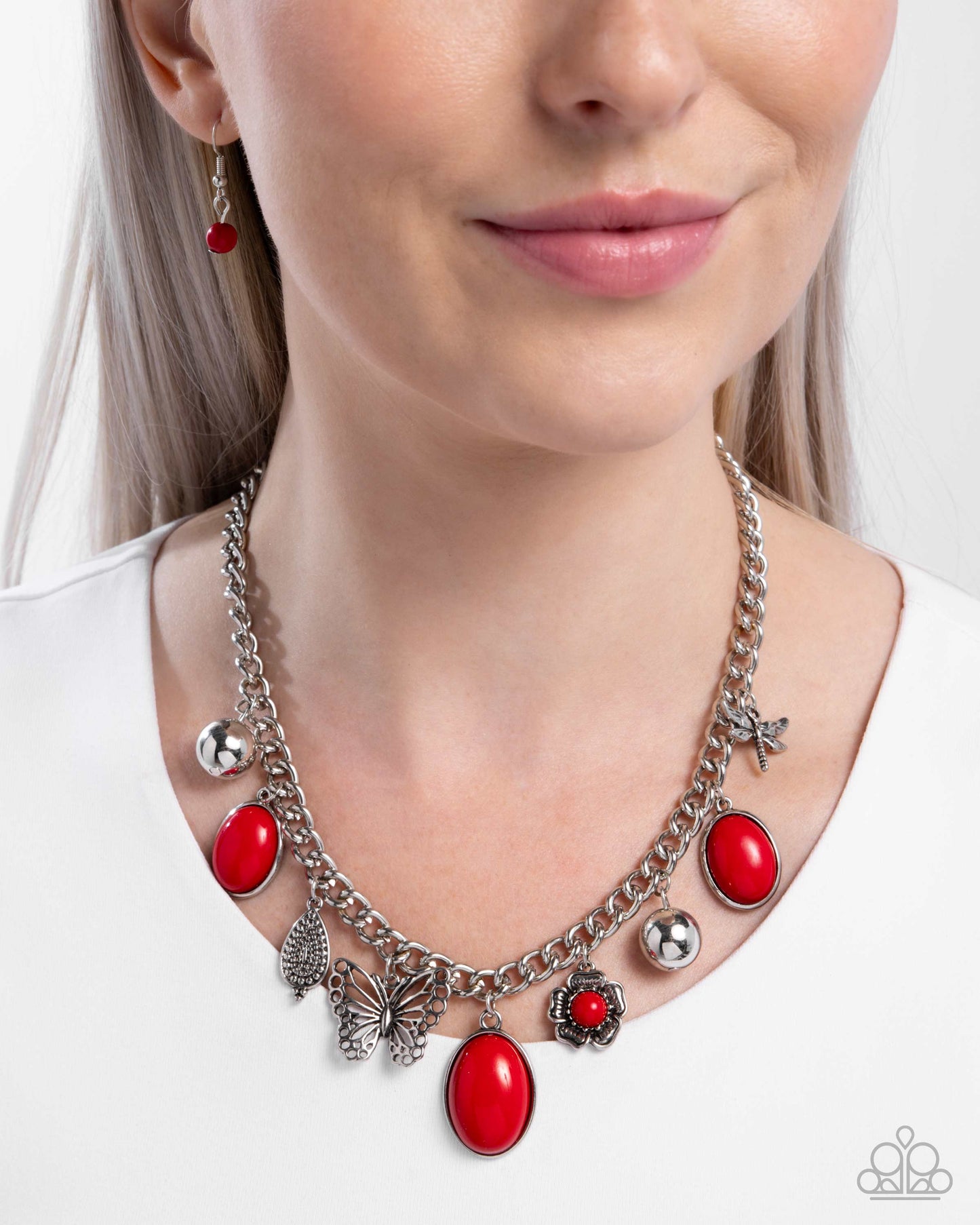 Garden Center - red - Paparazzi necklace