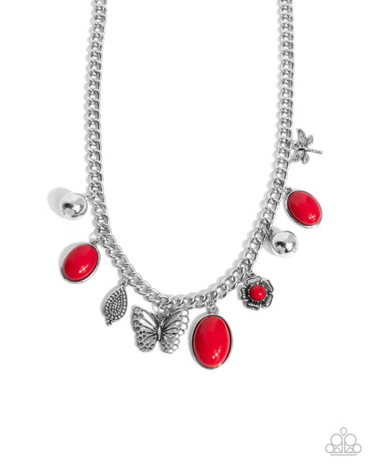 Garden Center - red - Paparazzi necklace