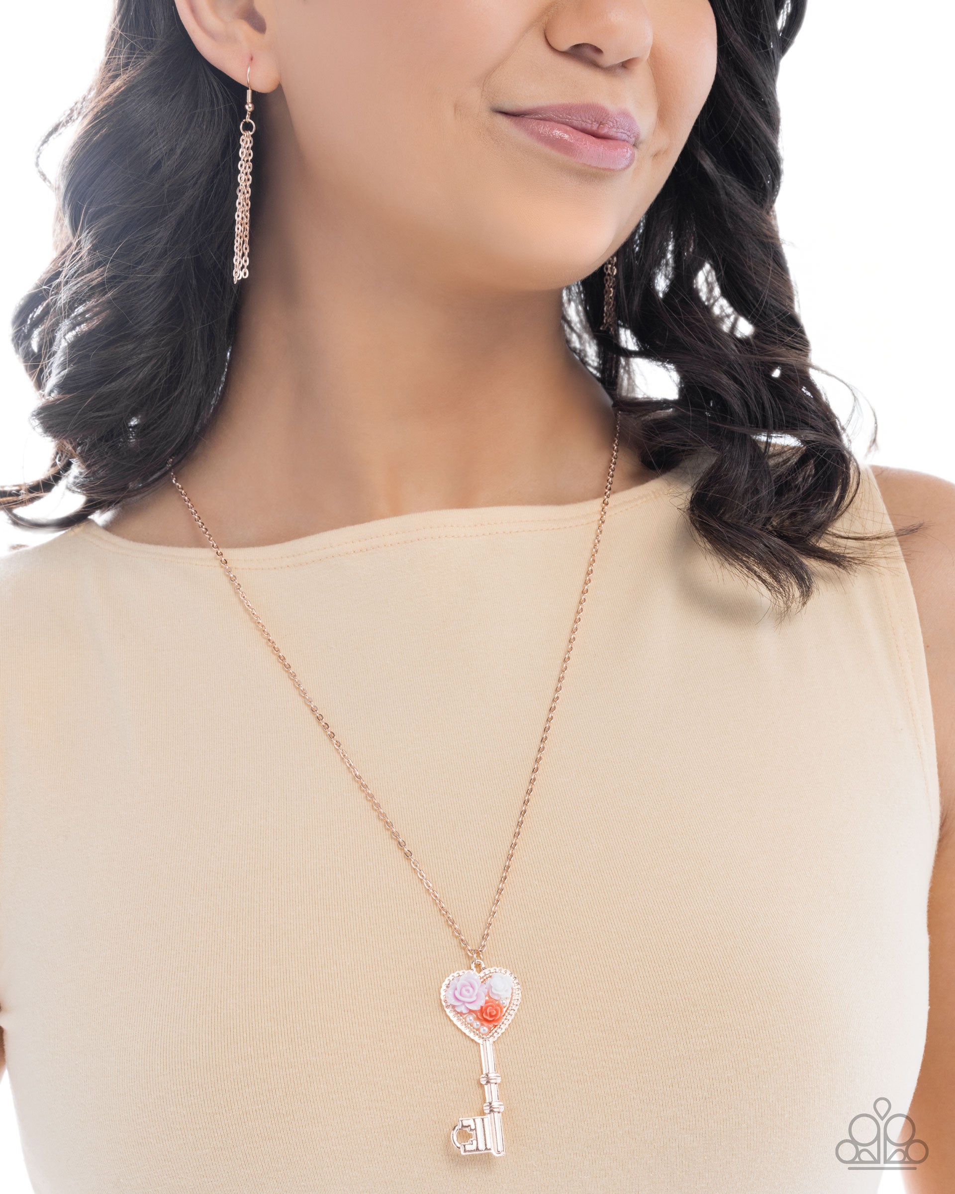 Garden Getaway - rose gold - Paparazzi necklace