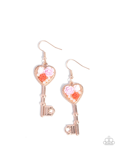 Garden Grand Tour - rose gold - Paparazzi earrings