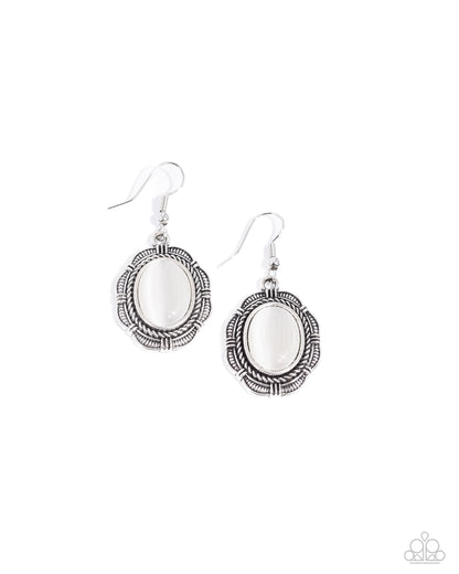 Garden Party Perfection - white - Paparazzi earrings