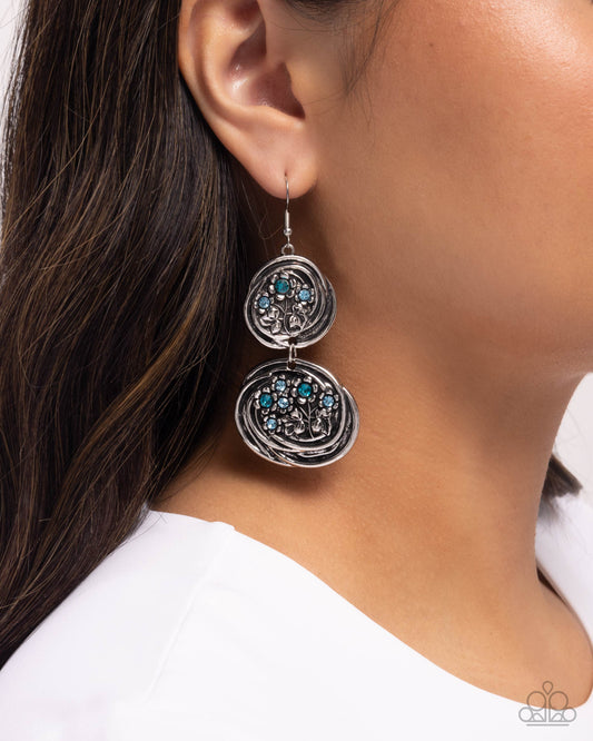 Garden Pavement - blue - Paparazzi earrings